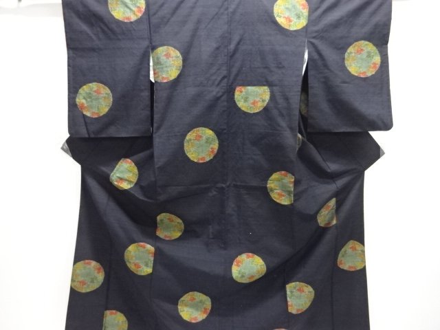 JAPANESE KIMONO / ANTIQUE KIMONO / SILK / TSUMUGI / WOVEN MAPLE